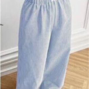 Blue and White Striped Pants